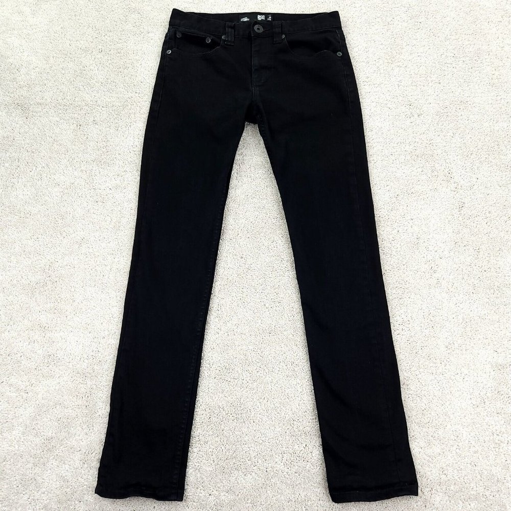 RSQ Jeans Men's 29x32 Black Stretch London Skinny Tapered Denim